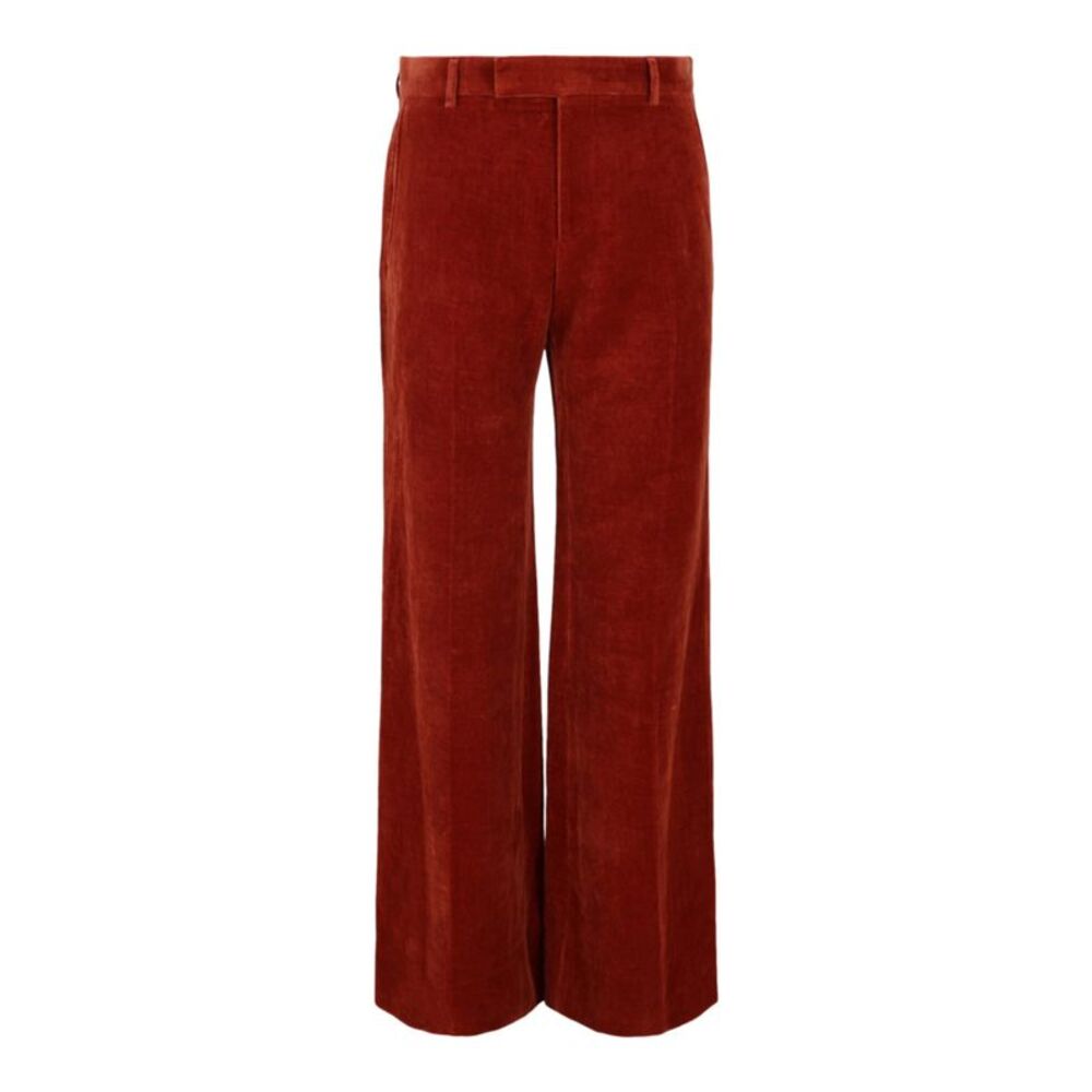 Gucci Velvet Flared-Leg Pants Red Mens